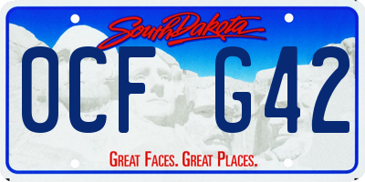 SD license plate 0CFG42