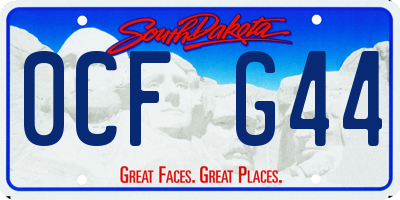 SD license plate 0CFG44