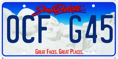 SD license plate 0CFG45