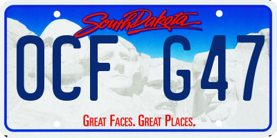 SD license plate 0CFG47