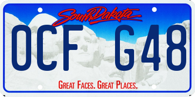 SD license plate 0CFG48