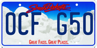 SD license plate 0CFG50