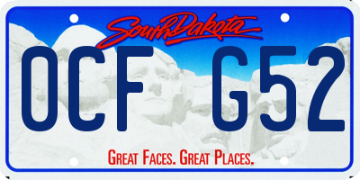 SD license plate 0CFG52