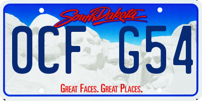 SD license plate 0CFG54