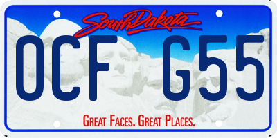 SD license plate 0CFG55