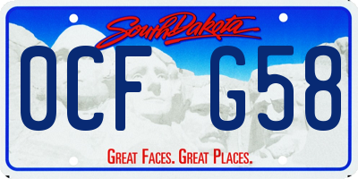 SD license plate 0CFG58