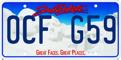 SD license plate 0CFG59