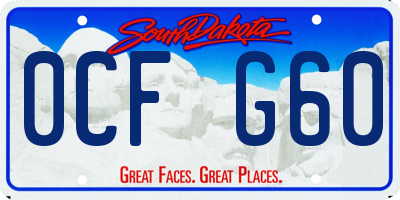 SD license plate 0CFG60
