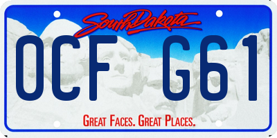 SD license plate 0CFG61