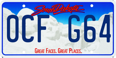 SD license plate 0CFG64