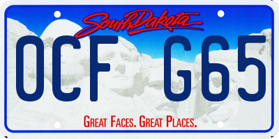 SD license plate 0CFG65