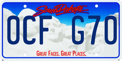 SD license plate 0CFG70