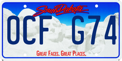 SD license plate 0CFG74