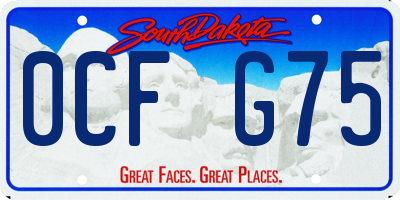 SD license plate 0CFG75