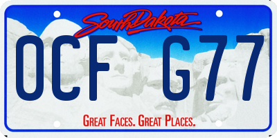 SD license plate 0CFG77