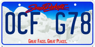 SD license plate 0CFG78