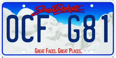SD license plate 0CFG81