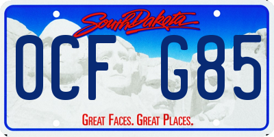 SD license plate 0CFG85