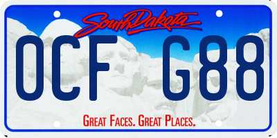 SD license plate 0CFG88