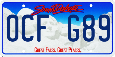 SD license plate 0CFG89
