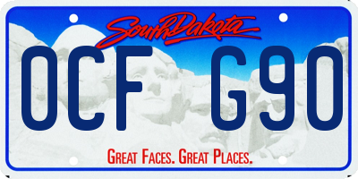 SD license plate 0CFG90
