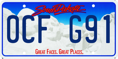 SD license plate 0CFG91