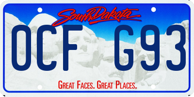 SD license plate 0CFG93