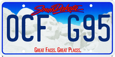 SD license plate 0CFG95