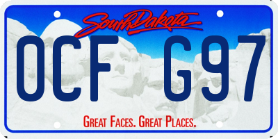 SD license plate 0CFG97