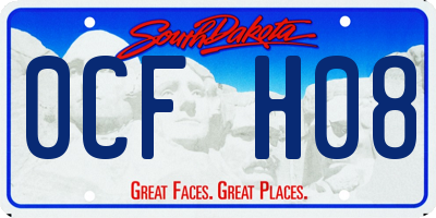 SD license plate 0CFH08