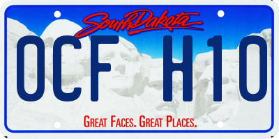 SD license plate 0CFH10