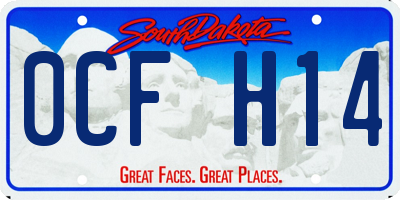 SD license plate 0CFH14