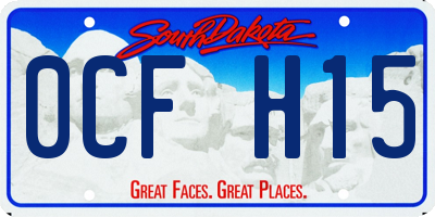 SD license plate 0CFH15