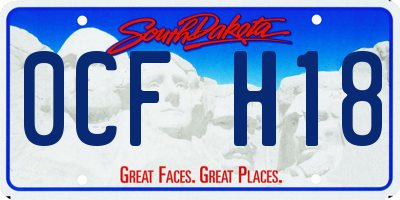SD license plate 0CFH18