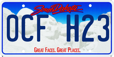 SD license plate 0CFH23