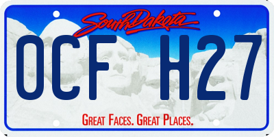 SD license plate 0CFH27