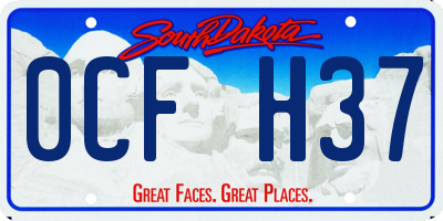 SD license plate 0CFH37