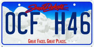 SD license plate 0CFH46