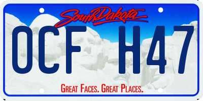SD license plate 0CFH47