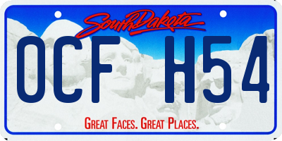 SD license plate 0CFH54