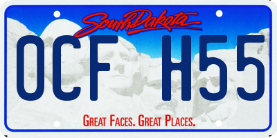 SD license plate 0CFH55