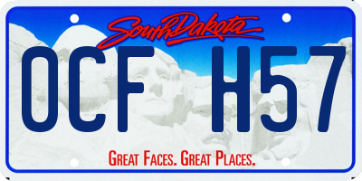 SD license plate 0CFH57