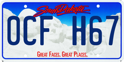 SD license plate 0CFH67