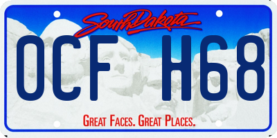 SD license plate 0CFH68