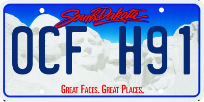 SD license plate 0CFH91