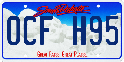SD license plate 0CFH95