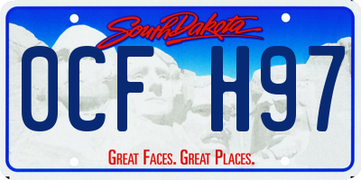 SD license plate 0CFH97