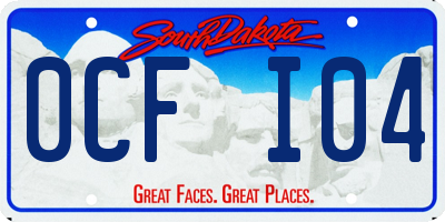 SD license plate 0CFI04