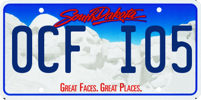SD license plate 0CFI05