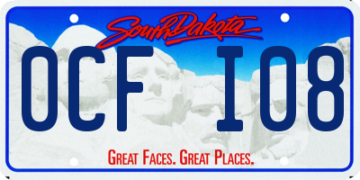 SD license plate 0CFI08